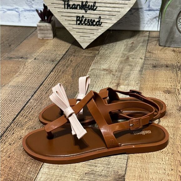 MELISSA SLIM SANDAL BROWN - Picture 1 of 9